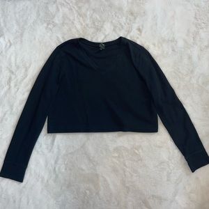 Ribbed cropped long sleeve shirt